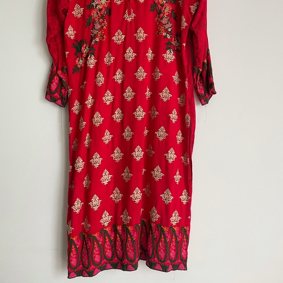 Size Large Red Cotton Kurta - Picture 2 of 2